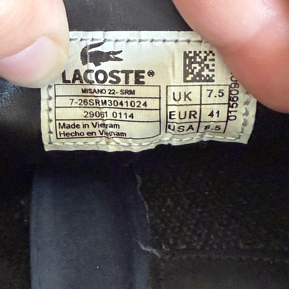 Lacoste Misano 22 SRM Mens Black Leather Suede Sneakers 8.5 7-26SRM3041024